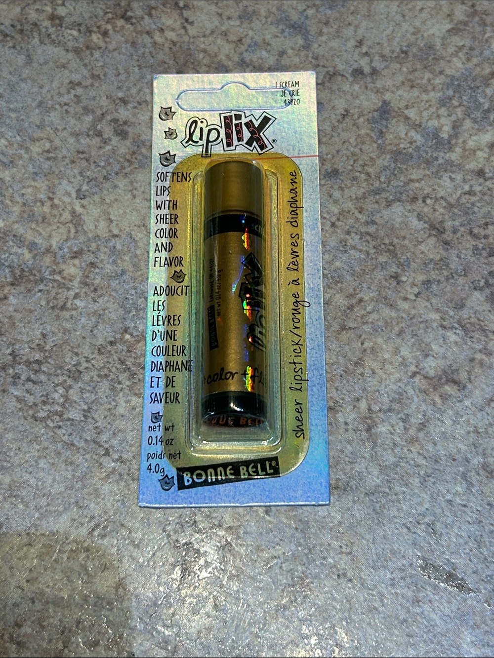 Vintage Bonne Bell collectible LipLix Sheer Lipstick - Gold-I Scream Flavored